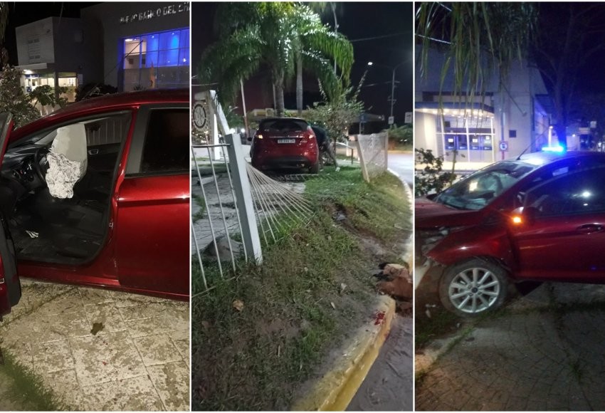 Barranqueras | U joven perdió el control de su auto e impactó contra la estatua de “La Madre Patria”