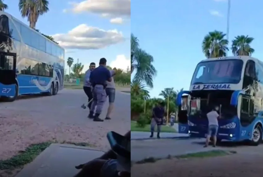Hombre ebrio ataca colectivo con un hacha en Tres Isletas: Policía lo detiene