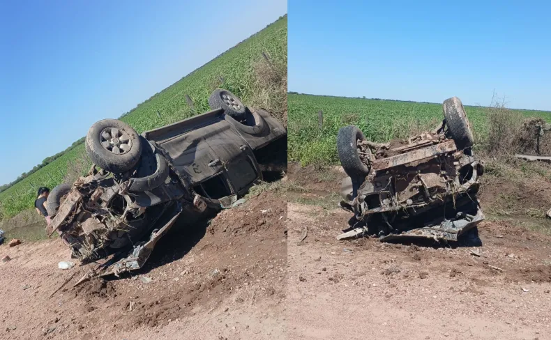 Volcó su camioneta al reventársele un neumático en General Pinedo: conductor herido
