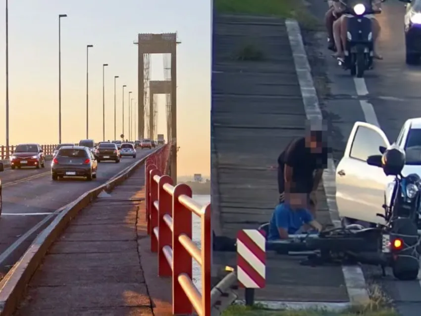 Choque en el puente General Belgrano: un motociclista resultó herido
