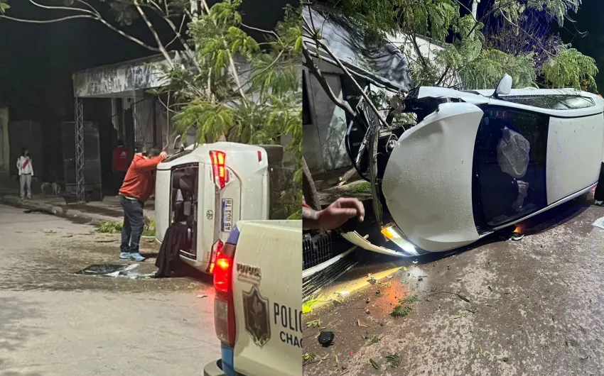 Resistencia | Se durmió al volante y volcó durante la madrugada