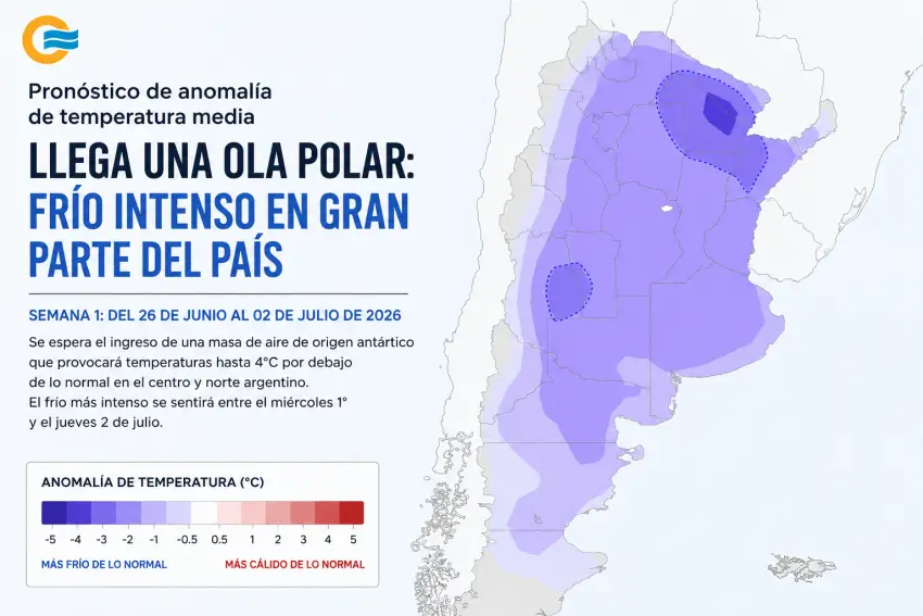 Alerta meteorológica: el ingreso de una masa de aire antártico provocará un marcado descenso de las temperaturas en el Chaco