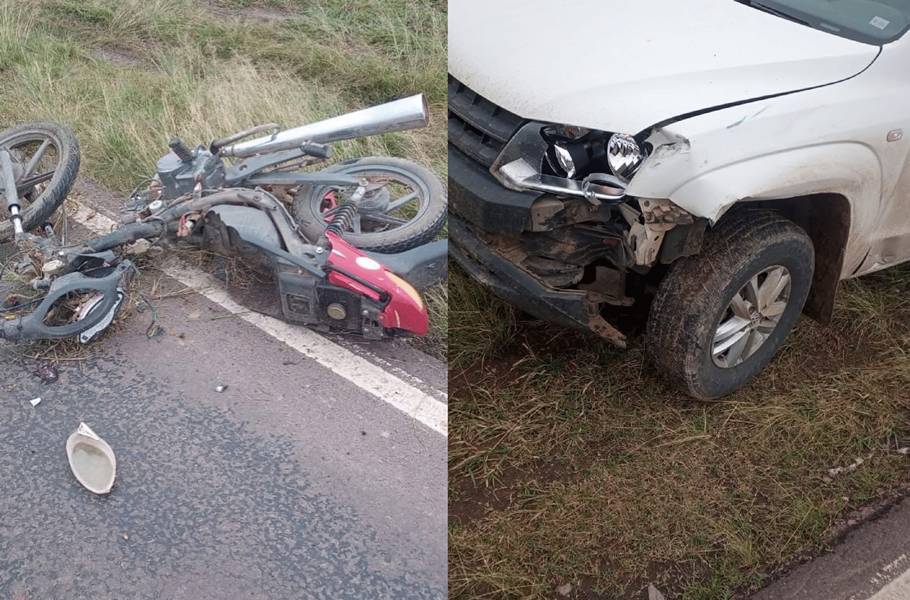 Siniestro vial en Las Breñas: un joven motociclista fue hospitalizado tras colisionar con una camioneta