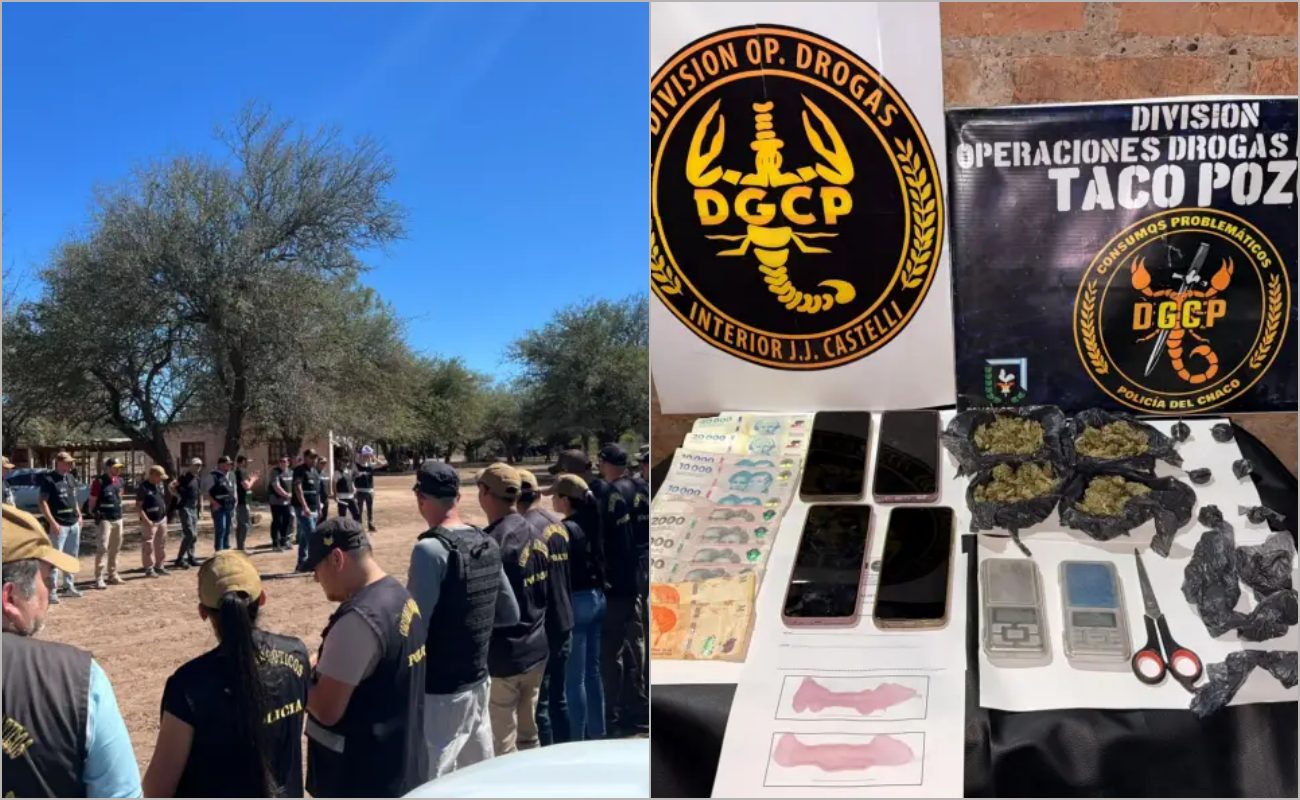 Megaoperativo en Taco Pozo: desbaratan red de narcomenudeo con tres detenidos y un millonario secuestro