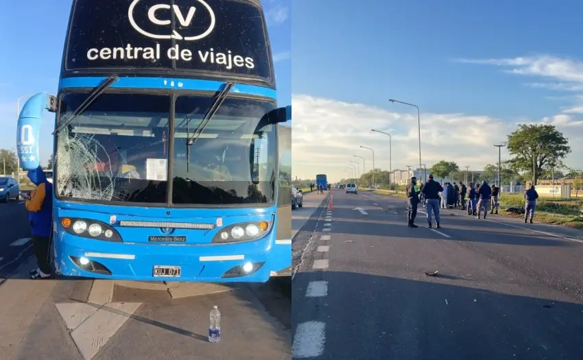 Siniestro fatal en la Ruta 16: un hombre murió y su hijo se encuentra en grave estado tras chocar con un colectivo