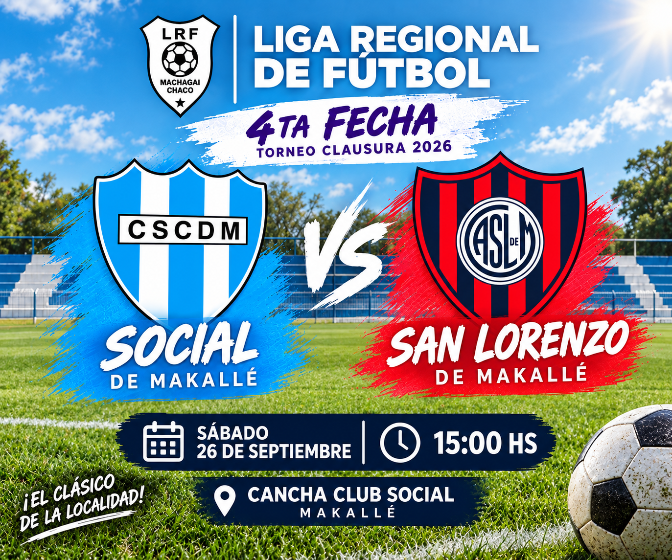 Social y San Lorenzo se enfrentan en un nuevo clásico de Makallé, Municipales viaja a Colonia Elisa