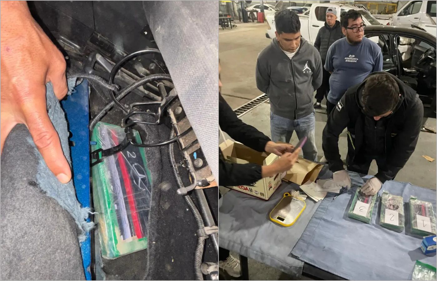 Detienen a dos jóvenes con más de tres kilos de cocaína ocultos en un automóvil sobre la Ruta 11